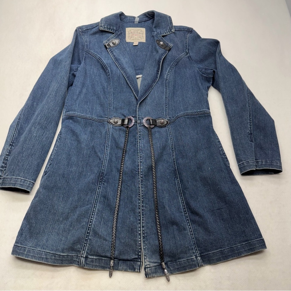 Brighton Denim 90’s Jacket with Leather and Silver Toned Details Women’s Large